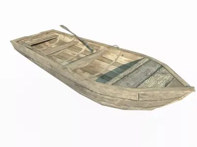 Small wooden boat 3D model