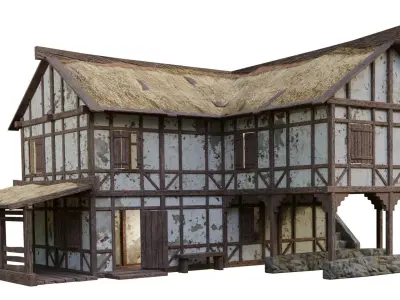 Medieval House 06 PBR 4K GameReady Low-poly 3D model