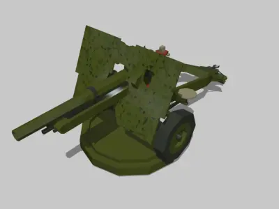 25-pdr-MK military vehicle Low-poly 3D model