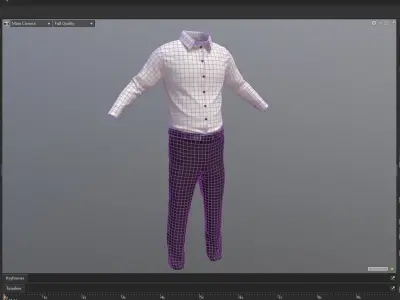 Game ready shirt and pants Low-poly 3D model