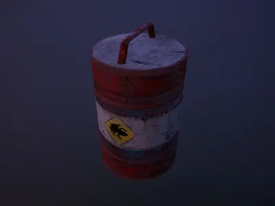 Toxic Barrel Low-poly 3D model