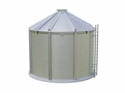 Customized Grain Bin Low-poly 3D model