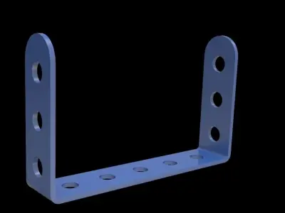 Double angle strip 5x3x3 - Meccano part Free 3D model