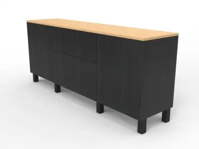 Modern Chest of Drawers Low-poly 3D model