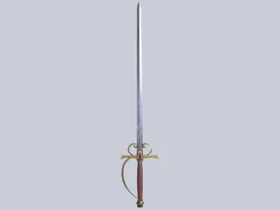 Fantasy rapier Low-poly 3D model