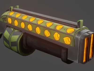 Laser rifle Low-poly 3D model