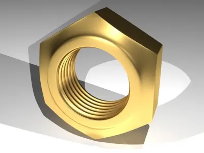 Hex Nut 3D model by masteravi from CGTrader