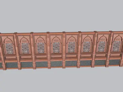 indian jodhpuri stone jharokha window 3D model buy