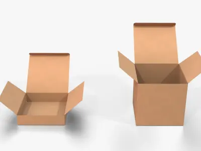 Tuck Top Boxes – Cube and Flat Set 3D model