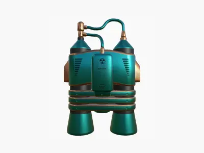 Jetpack E10 Blue Bronze - SciFi Character Design Low-poly 3D model