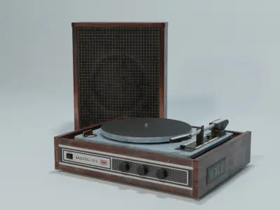Gramophone Low-poly 3D model