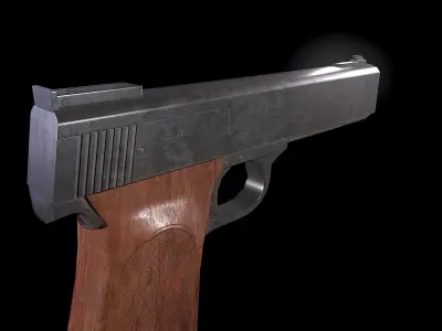 Low poly gun Low-poly 3D model purchase