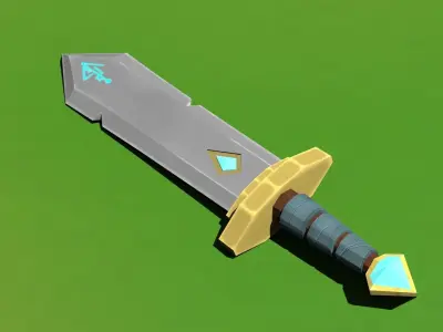 Fantasy Sword  Free low-poly 3D model
