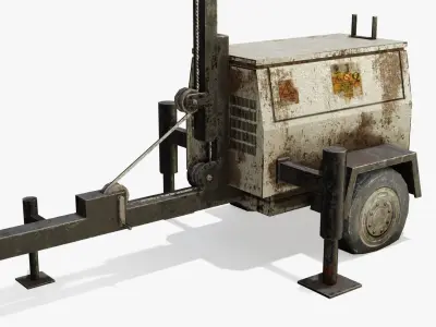 Old Light Generator Low-poly 3D model
