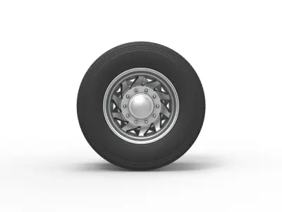 Rear custom wheel of semi truck Version 7 Scale 1 to 25 3D print model