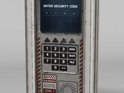 Sci-Fi Security Access Panel Low-poly 3D model