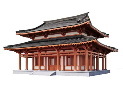East Asian Temple Pavilion 3D model