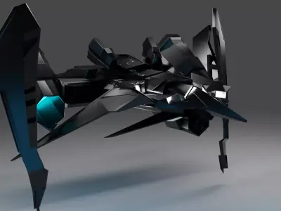 Sci-Fi SpaceShip 3D model get