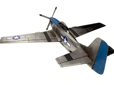 American P-51 Mustang WW2 Fighter Low-poly 3D model