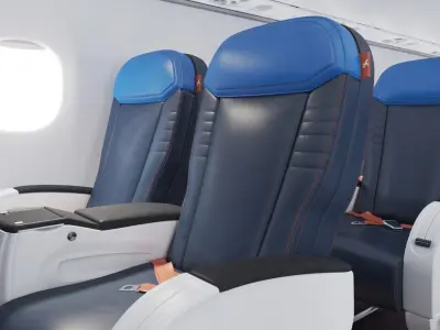 Embraer E195 Interior business cabin 3D model