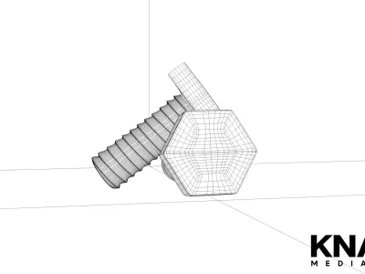 Small Screw Pack Vol 01 - 3 PBR Industrial Kitbash Fasteners 3D model