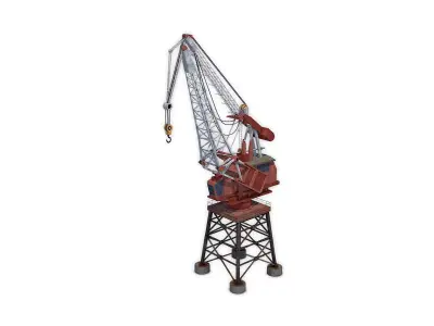 Dock Crane Low-poly 3D model shop