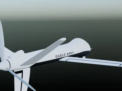 Drone Low-poly 3D model 2