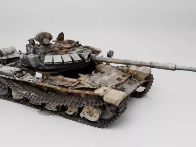 Russian T-72 tank destroyed by Ukrainian army  3D model
