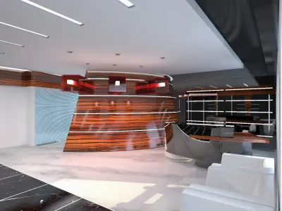 Hall Lobby Interior Low-poly 3D model purchase