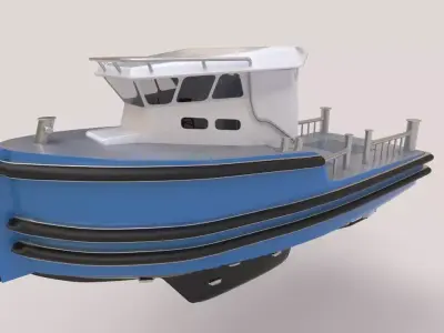 Micro Tug boat highpoly 3D model 3D model