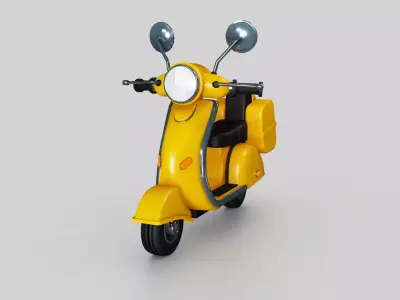 Cartoon Scooter - Stylized Motorcycle Low-poly 3D model