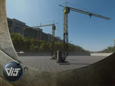 Construction Tower Crane Low-poly 3D model
