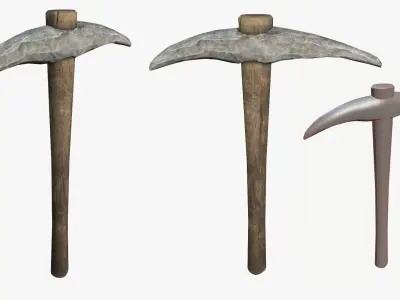 Stone Pickaxe Low-poly 3D model
