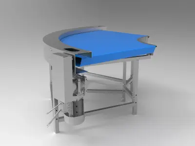 Curved belt conveyor 3D model