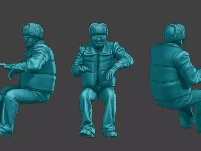 Actual Male Truck Driver AMTD 009 3D print model