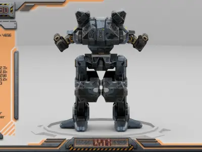 Lynx BattleMech Low-poly 3D model