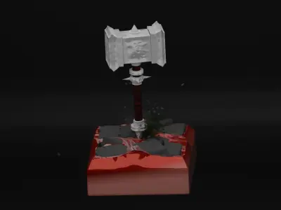 LowPoly Hammer Free 3D model
