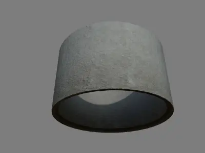 Concrete well Low-poly 3D model