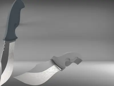 Knife with wooden handle 3D model purchase