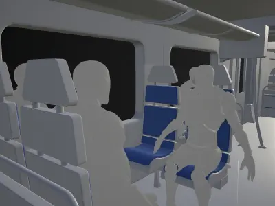 High Poly Train Interior 3D Environment Model 3D model