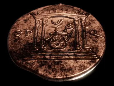 ancient rome coin-victory over Parthia 3D print model