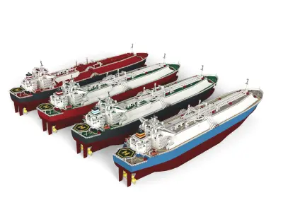 LNG Gas Carrier lowpoly  Low-poly 3D model