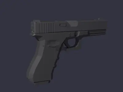 Glock-18 C lowpoly stylized Low-poly 3D model