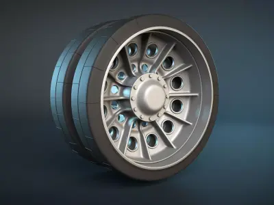 T-54 Tank Road Wheel High-Poly 3D model