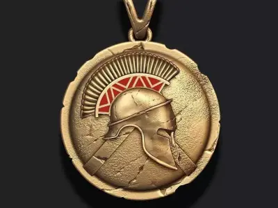 Spartan Helmet Shield pendant 3D print model