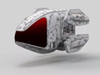 Military Police SciFi Drone SET  3D model
