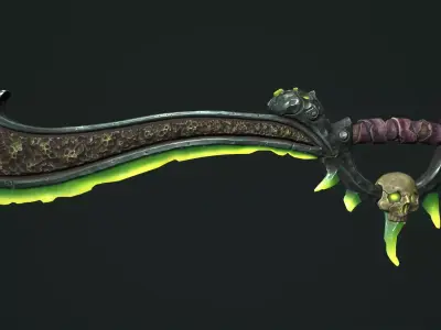 Undead sword Low-poly 3D model