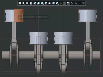 Four cylinder engine model 3D model