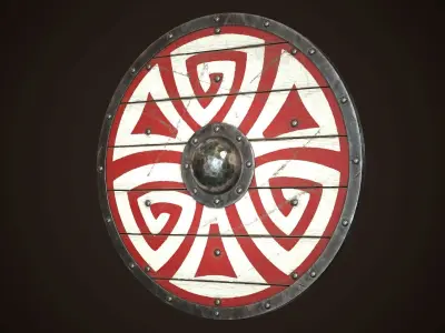 Viking Shield 22 Low-poly 3D model