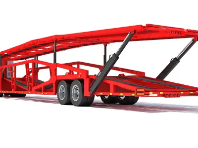 Car Carrier Semi Truck Trailer 3D model purchase